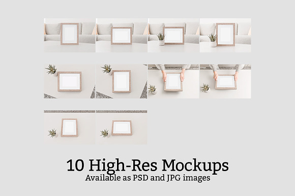 10 Wooden Picture Frame Mockups in Print Mockups - product preview 1