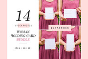 14 Woman Holding Card Mockup - BDL5