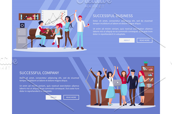 Successful Business &Company Vector Illustration