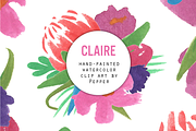 Claire - Floral Watercolor Clip Art