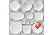 Collection of Plates, Letter Vector Illustration