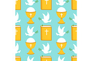 Cute seamless pattern for First Communion for boys
