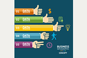 Vector business infographics, hands
