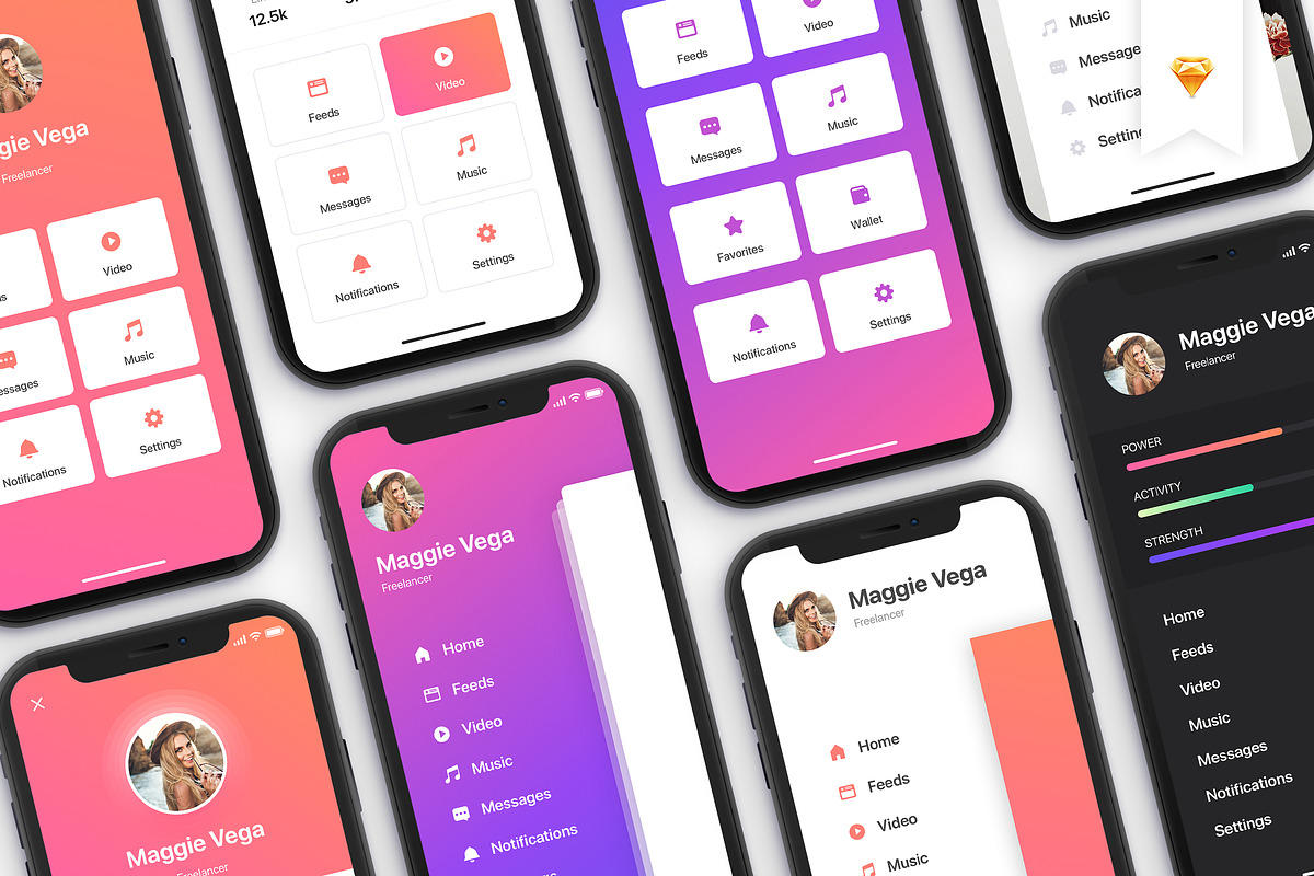 Menu - Mobile UI Kit for iPhone X in App Templates - product preview 8