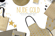 Nude and gold digital papers