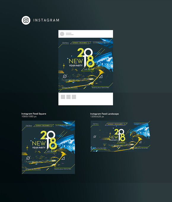 Social Media Pack | New Year Party in Social Media Templates - product preview 7