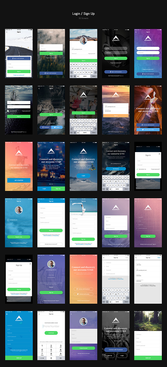 Mountify Mobile UI Kit in UI Kits and Libraries - product preview 3