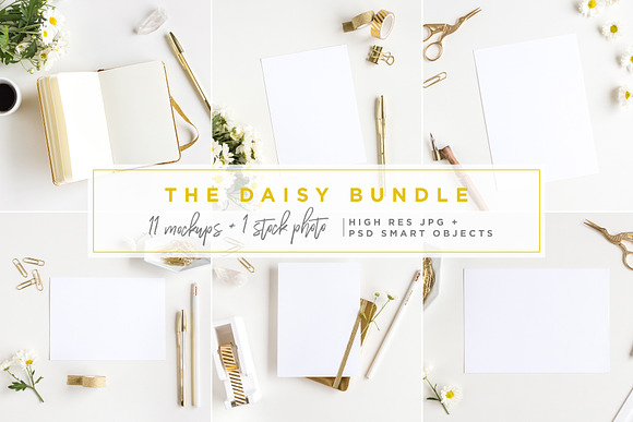 The Daisy Bundle - 11 Mockups +photo in Print Mockups - product preview 6