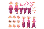 Old, senior woman character creation set