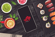Sushi Bar Iphone X Mock-up #12