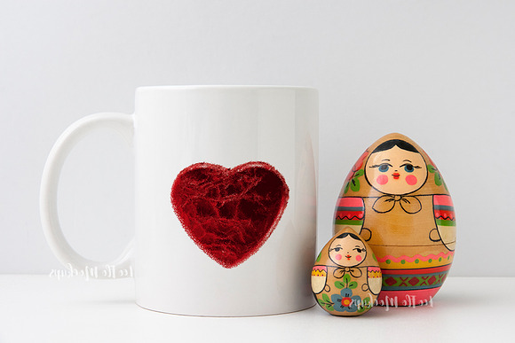 Russian white coffee mug mockup in Product Mockups - product preview 1