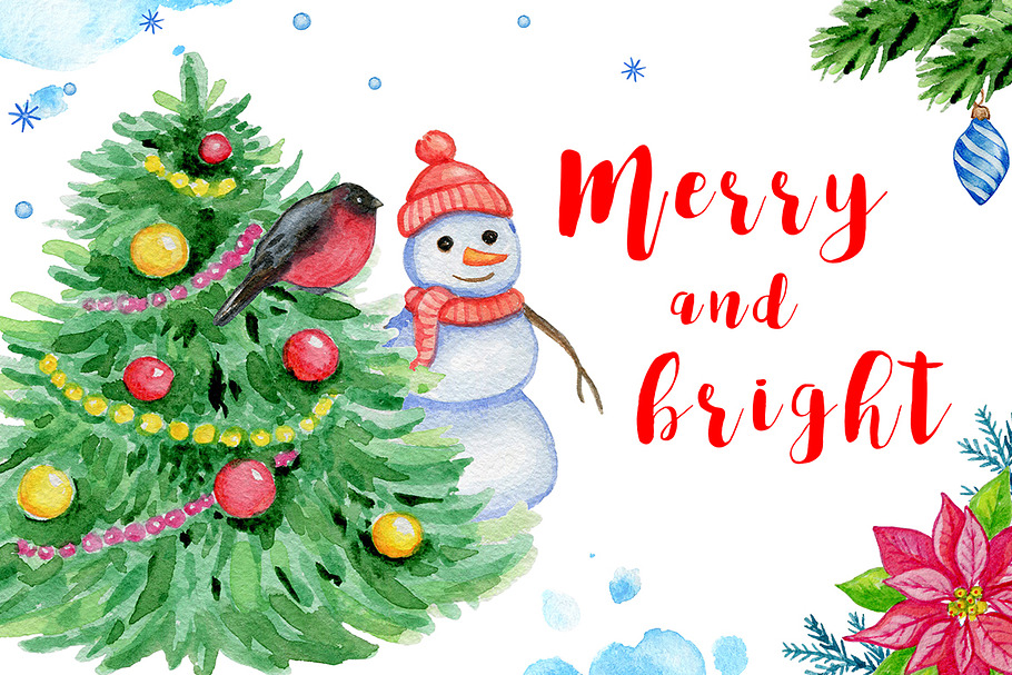 Merry and Bright Watercolor  Kit