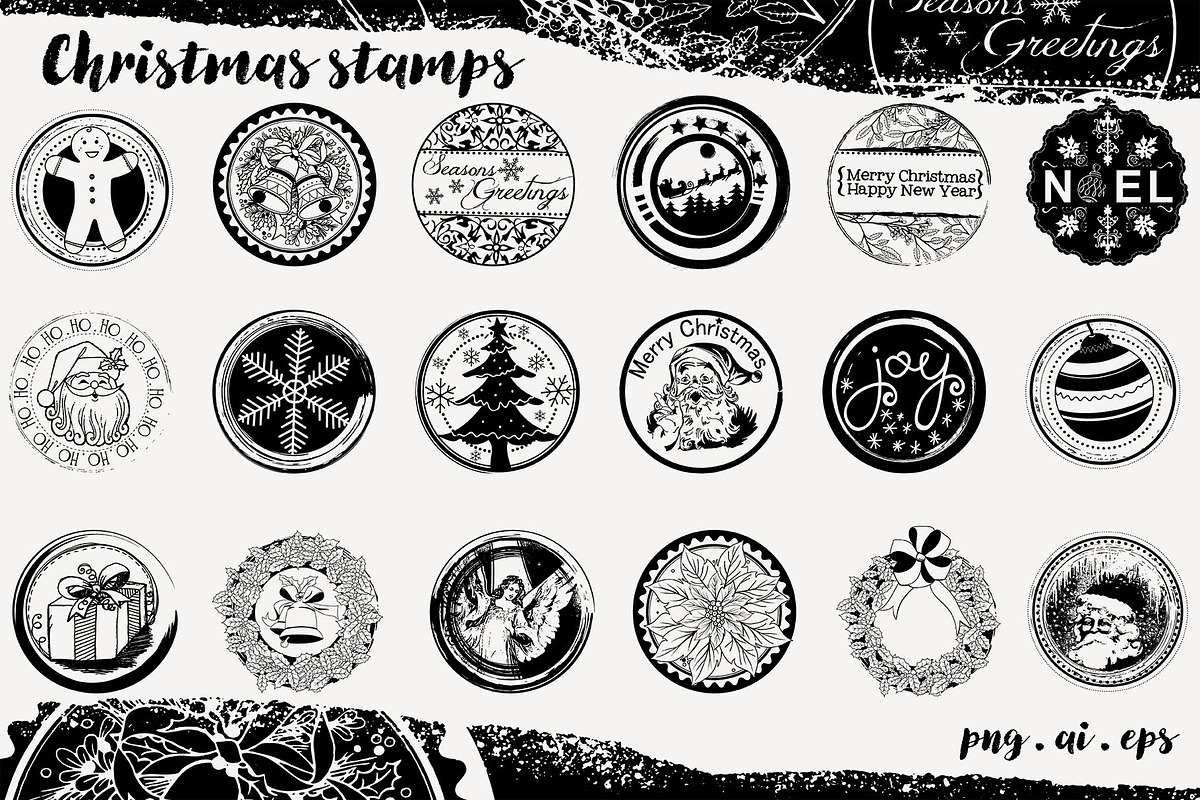 Christmas Stamp Set in Illustrations - product preview 8
