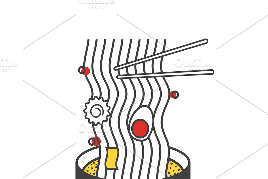 Ramen Noodle Icon Illustration