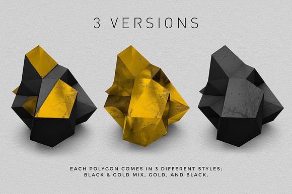 Black & Gold polygons in Objects - product preview 1