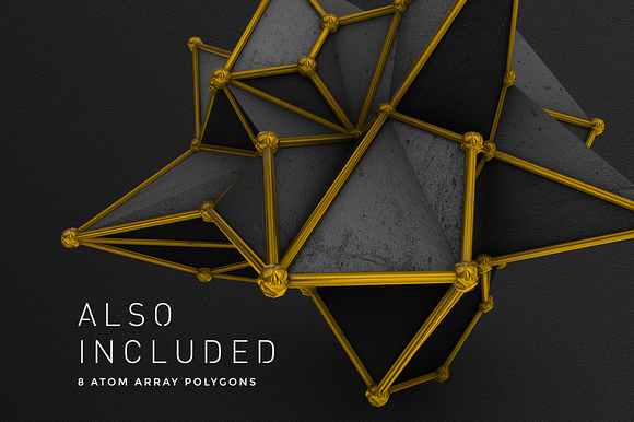 Black & Gold polygons in Objects - product preview 2