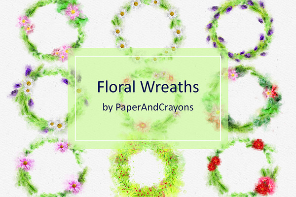 Floral Wreath Clip Art Set