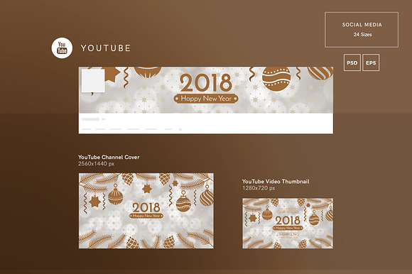 Social Media Pack | Happy New Year in Social Media Templates - product preview 2