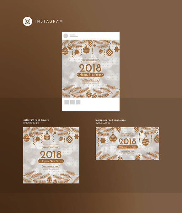 Social Media Pack | Happy New Year in Social Media Templates - product preview 8
