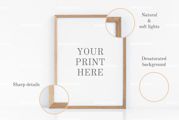 30x40 wood frame mockup 12x16 3:4  in Print Mockups - product preview 2