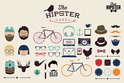 Hipster elements with retro icons