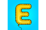 Air balloon in shape of letter E pop art vector
