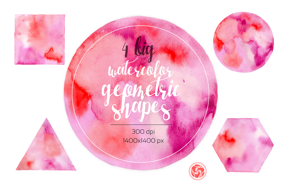 watercolor geometric shapes in Photoshop Shapes - product preview 8