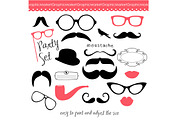 Mustache, Spectacles and Lips Kiss
