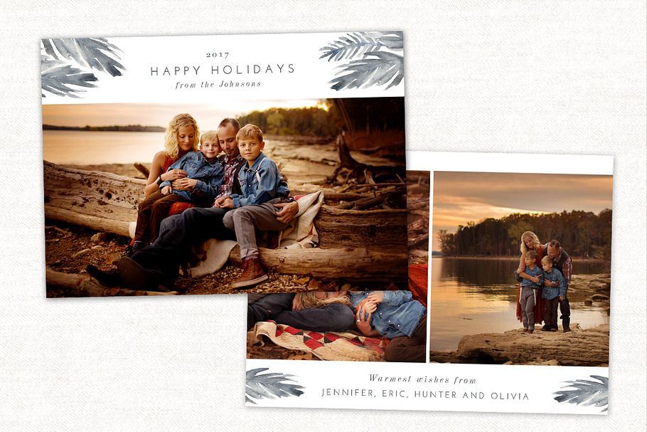 Happy Holidays Card Template CC152 in Card Templates - product preview 8