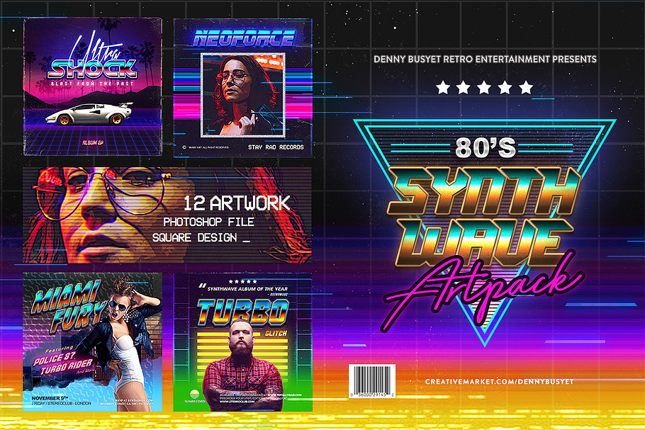 80's Synthwave Square Artpack