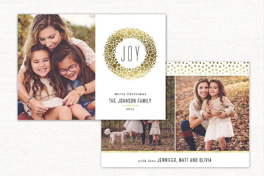 Christmas Card Template Joy CC111 in Card Templates - product preview 8