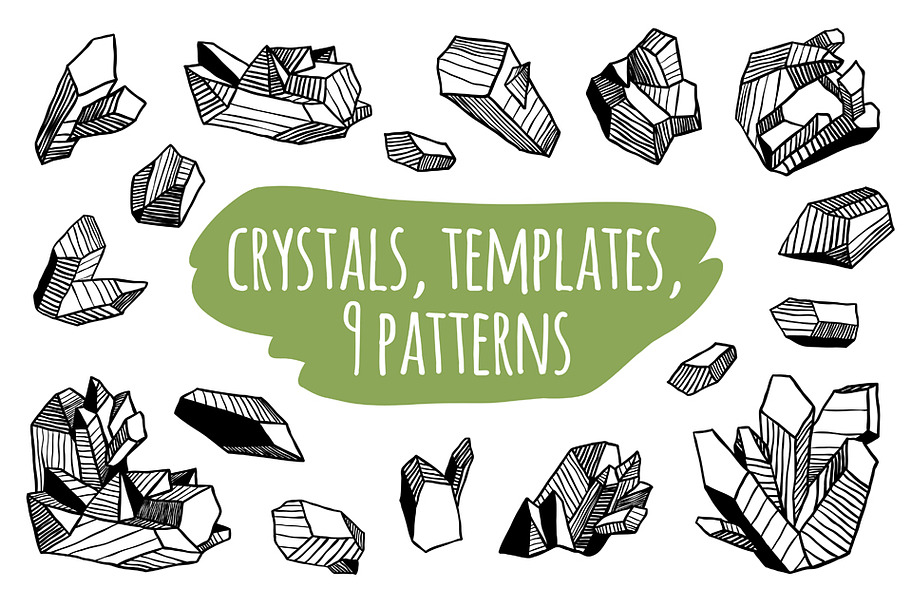 Crystals set + templates + patterns