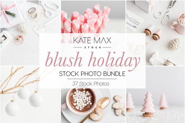 Blush Christmas Stock Photo Bundle