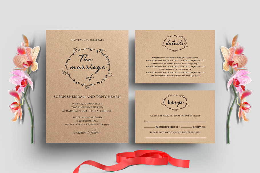Minimal Wedding Invitation Set in Wedding Templates - product preview 8