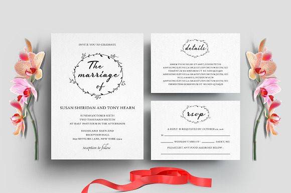 Minimal Wedding Invitation Set in Wedding Templates - product preview 1