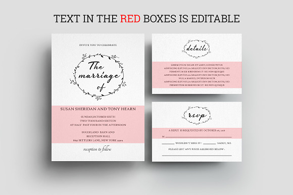 Minimal Wedding Invitation Set in Wedding Templates - product preview 2
