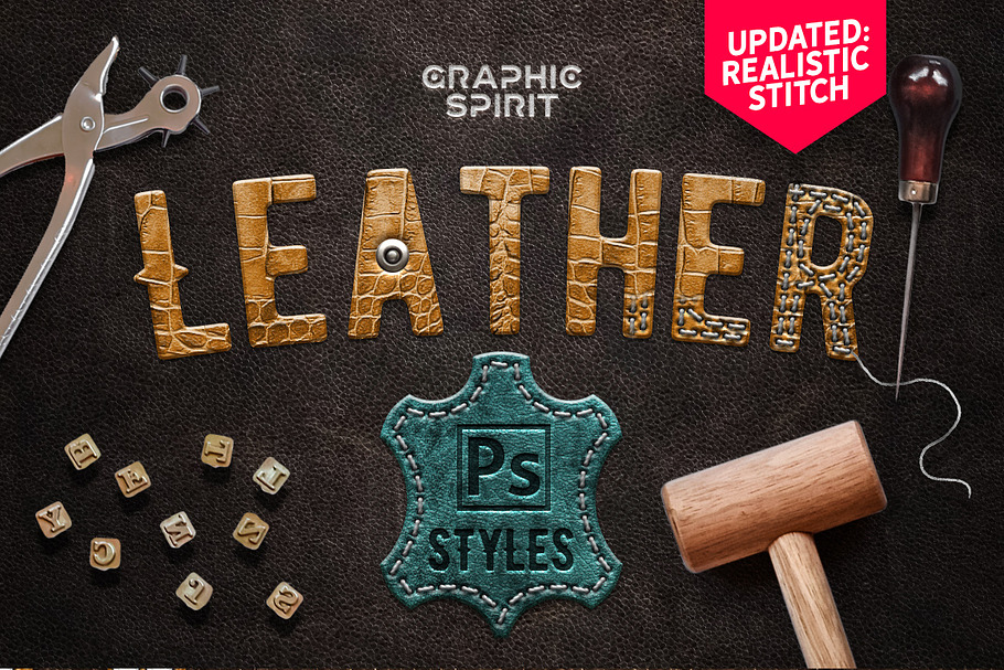 Leather Layer Styles For Photoshop in Photoshop Layer Styles - product preview 8