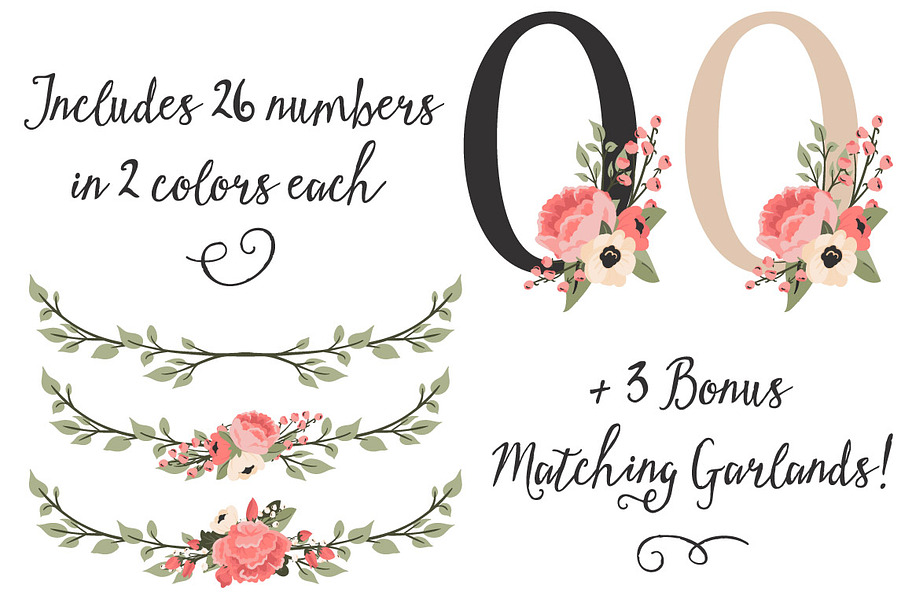 Coral Wedding Flower Numbers