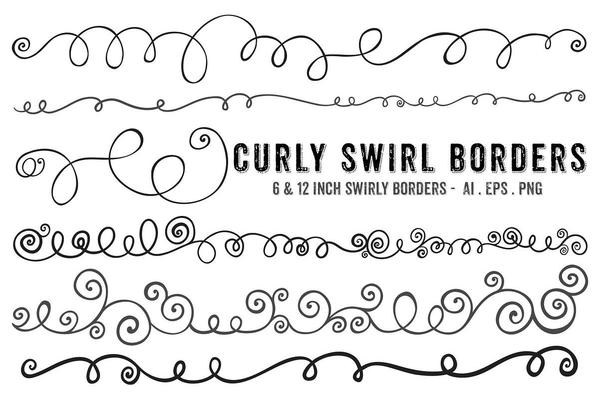 Swirl Borders, EPS, PNG + PS Brush in Photoshop Brushes - product preview 8