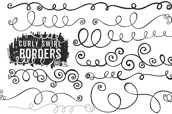 Swirl Borders, EPS, PNG + PS Brush in Photoshop Brushes - product preview 2