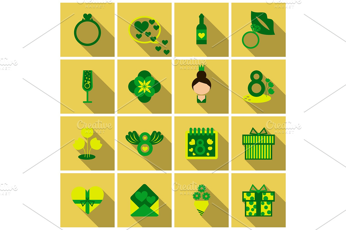 Set of weddings icons in Illustrations - product preview 8