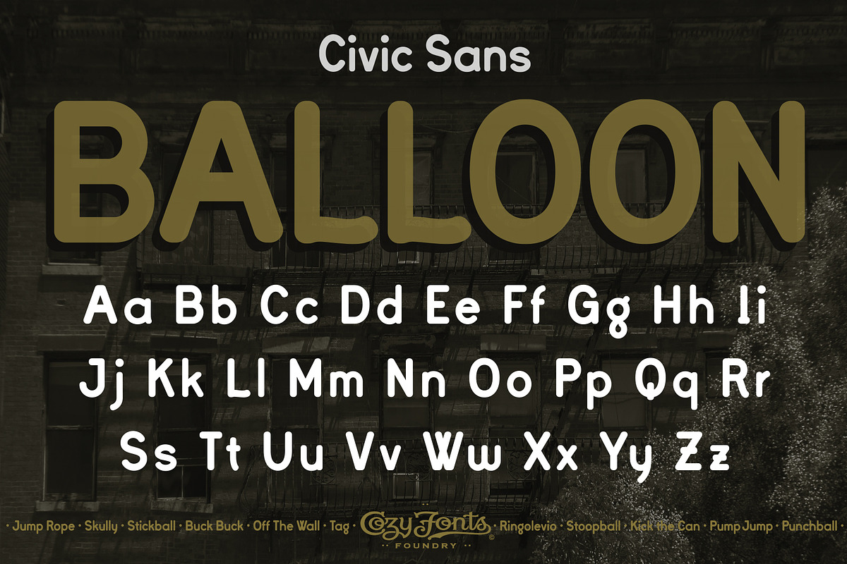 Civic Sans Balloon in Sans-Serif Fonts - product preview 8