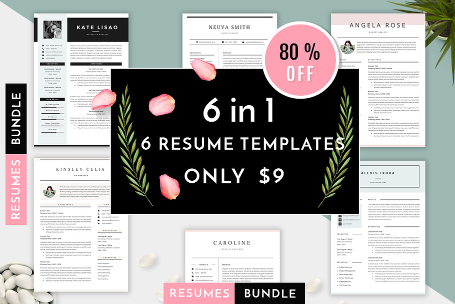 6 in 1 Resume Templates Bundle Vol 1 in Resume Templates - product preview 8