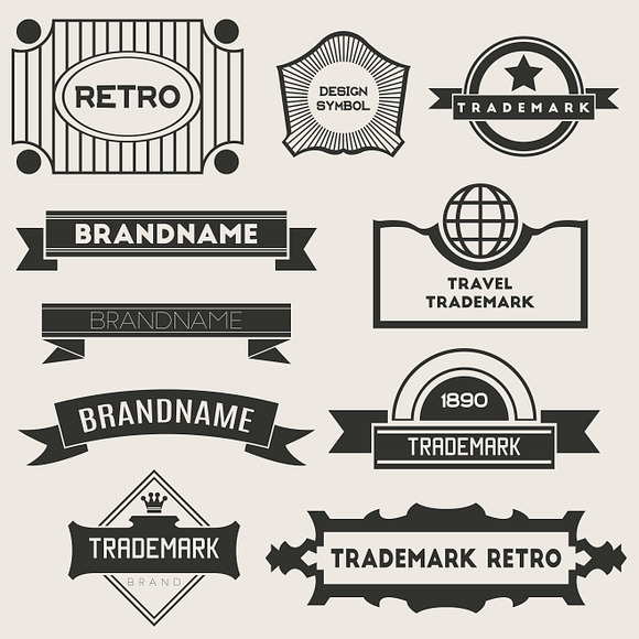 Retro Vintage Insignias or Logotypes in Objects - product preview 1
