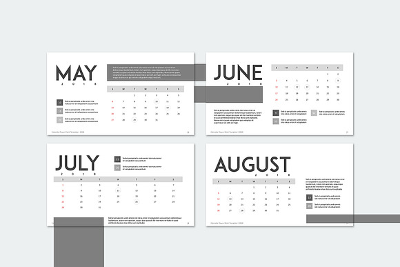 Calendar 2018 - Classic Grey in Presentation Templates - product preview 2