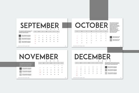 Calendar 2018 - Classic Grey in Presentation Templates - product preview 3
