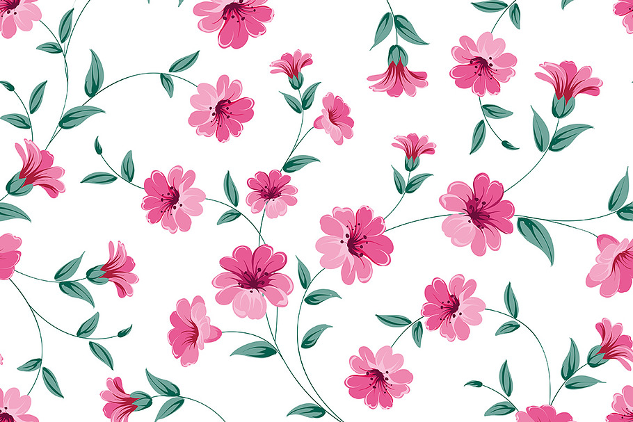 Pink flowers fabric.