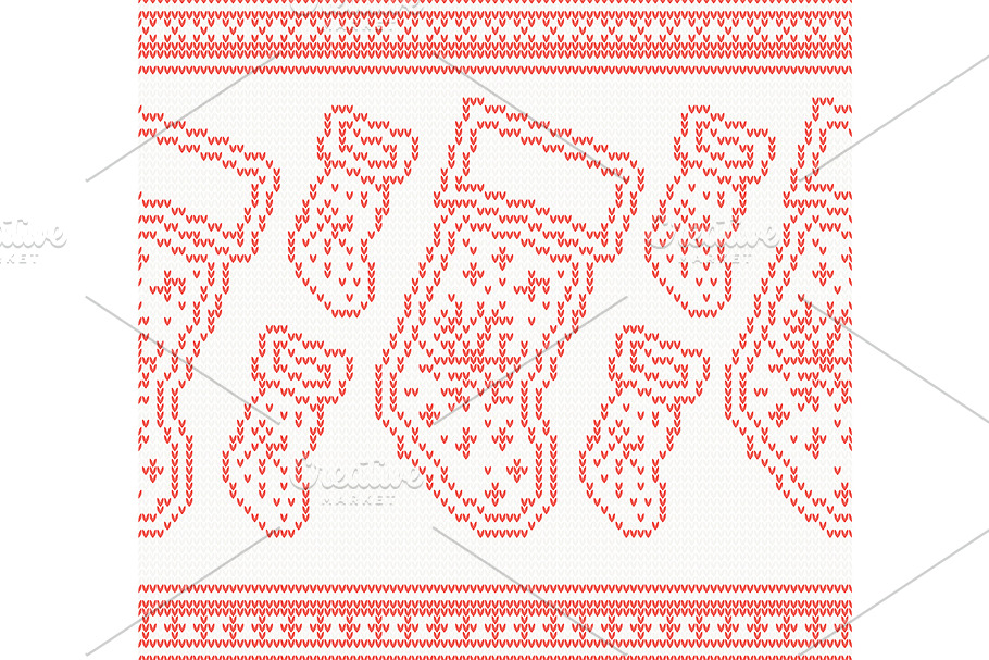 Knitted Christmas Socks Seamless 