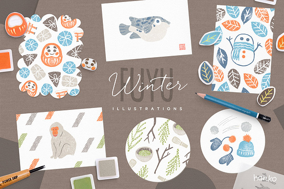 FUYU Winter Hanko Collection in Illustrations - product preview 2
