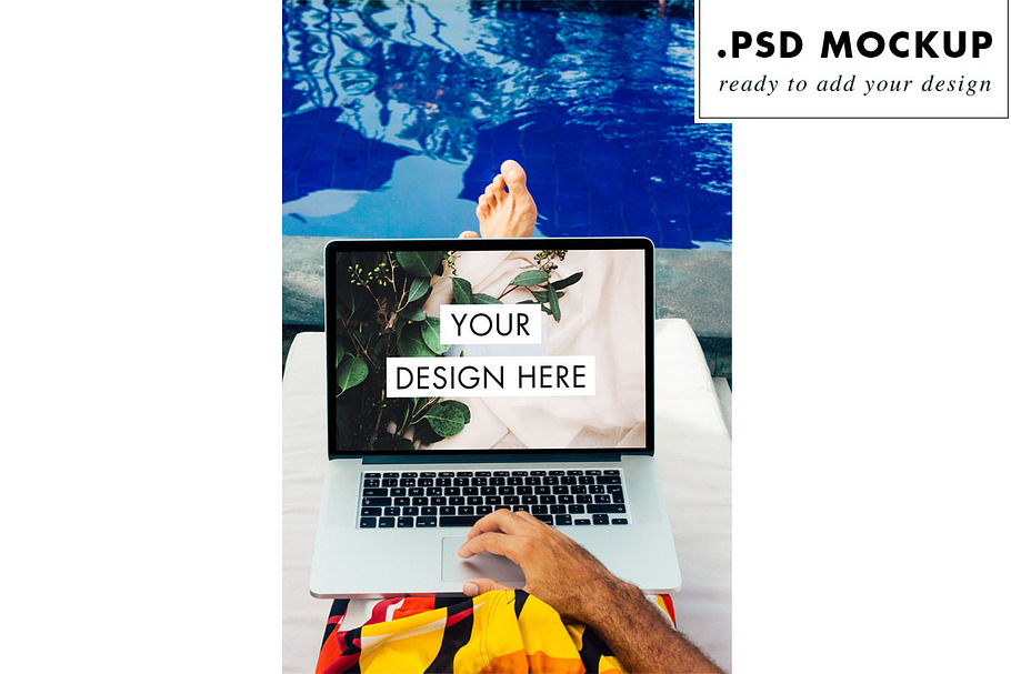 Working from the pool in Mobile & Web Mockups - product preview 8